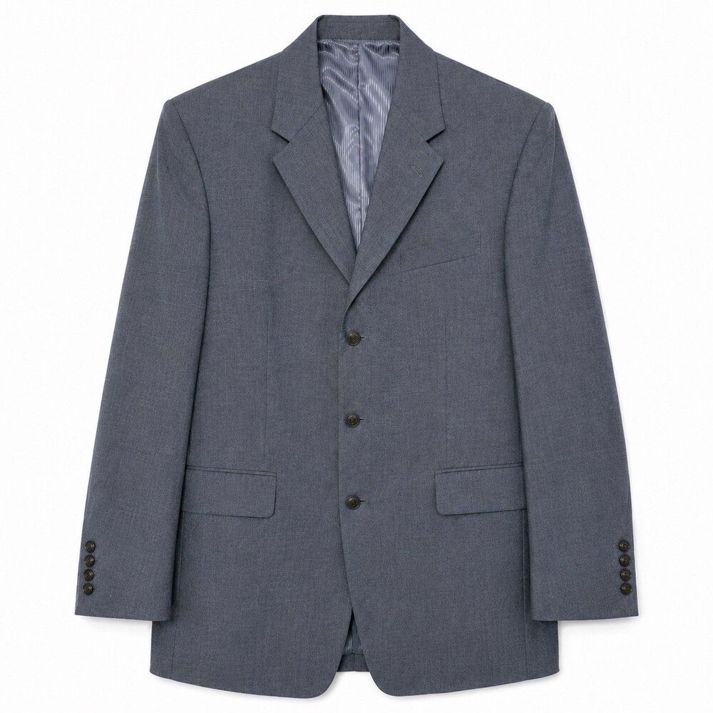John Blair Men’s 3 Button Long Sleeve Blazer Sportscoat Grey Size 46